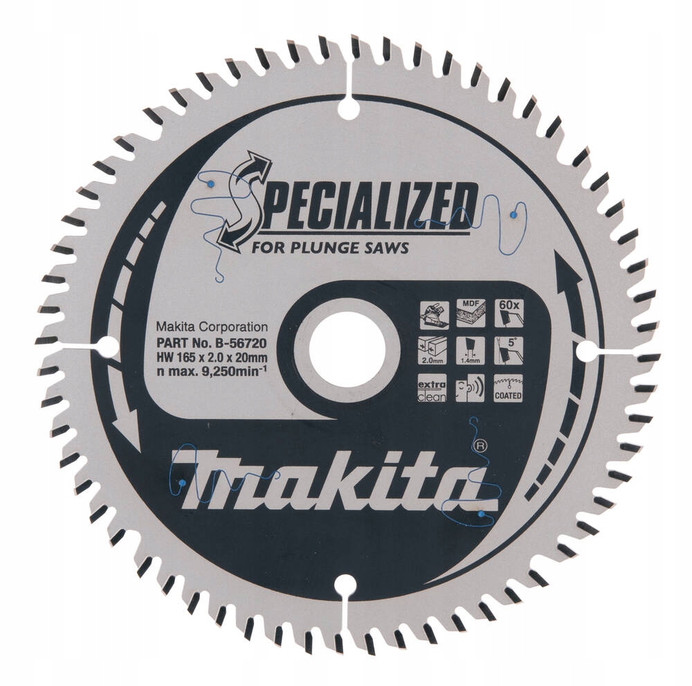 Makita B-56720 rezací kotúč 165x20 mm na MDF dosky